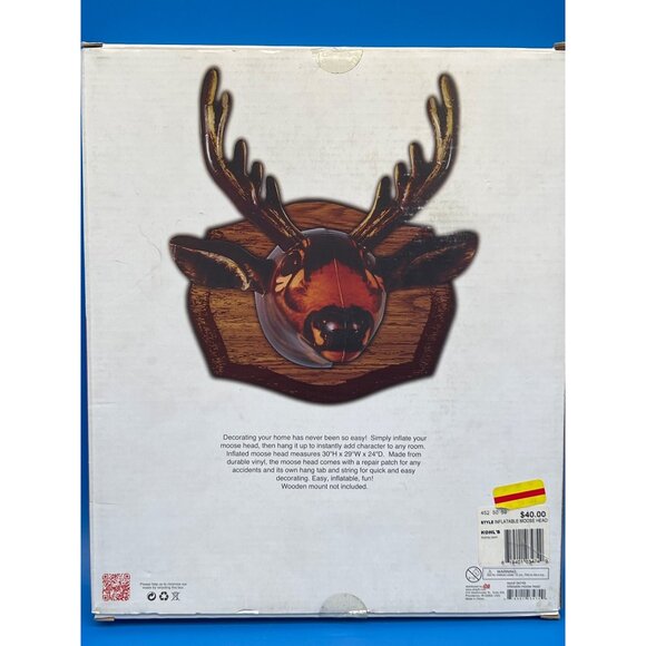 Inflatable Moose Head Wall Decor Durable Vinyl Home Decoration - Picture 4 of 6